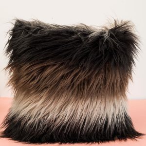 Wholesale Black and Grey Hairy Decorative Pillow