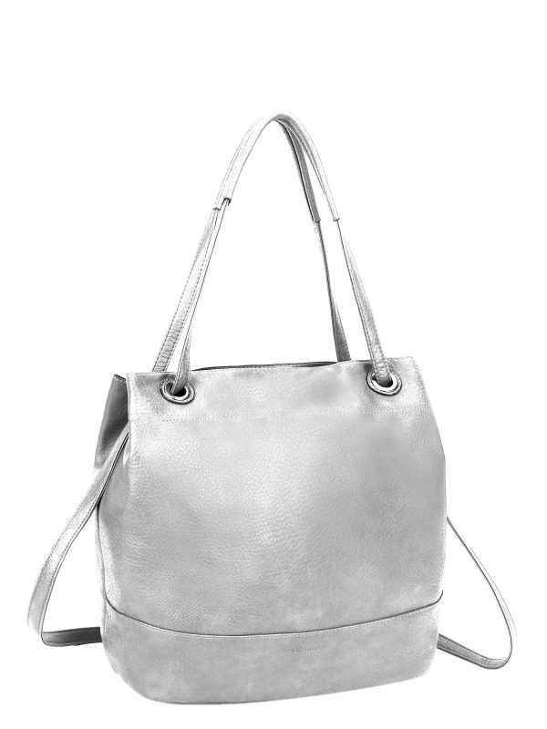 Wholesale LUIGISANTO silver eco leather shopper bag