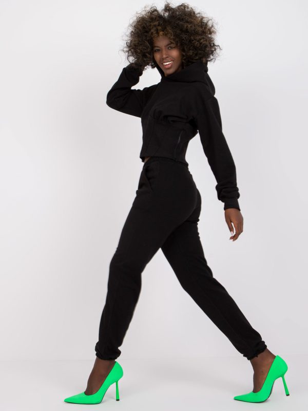 Wholesale Black tracksuit set with Neele pockets