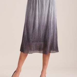 Wholesale Shiny skirt in silver harmonica