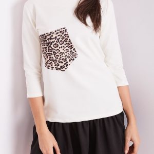 Wholesale Ecru blouse with animal motif