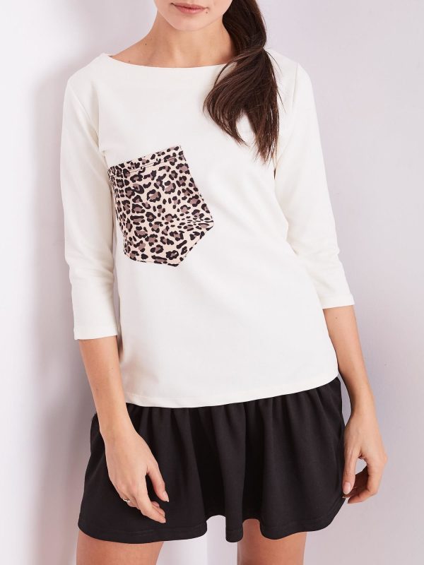 Wholesale Ecru blouse with animal motif