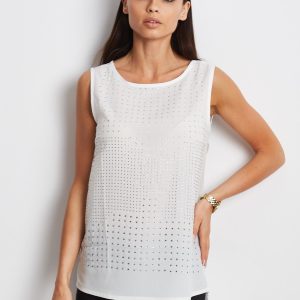 Wholesale White top with rhinestones