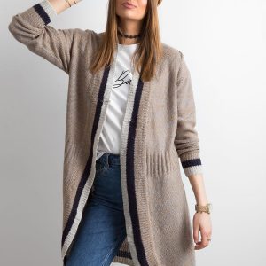 Wholesale Long sweater without fastener beige