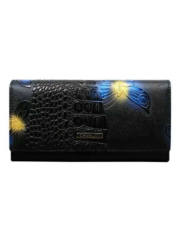 Wholesale Black Leather Wallet with Animal Motif