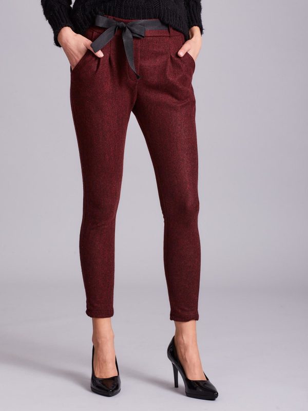 Wholesale Burgundy knitted trousers