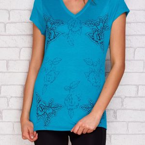 Wholesale T-shirt with vegetable motif dark green