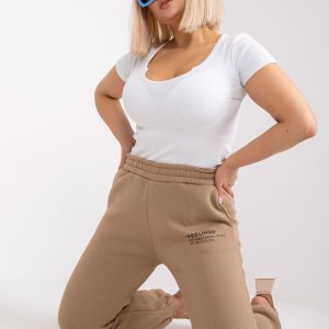 Wholesale Dark Beige Sweatpants Plus Size Cotton Banni