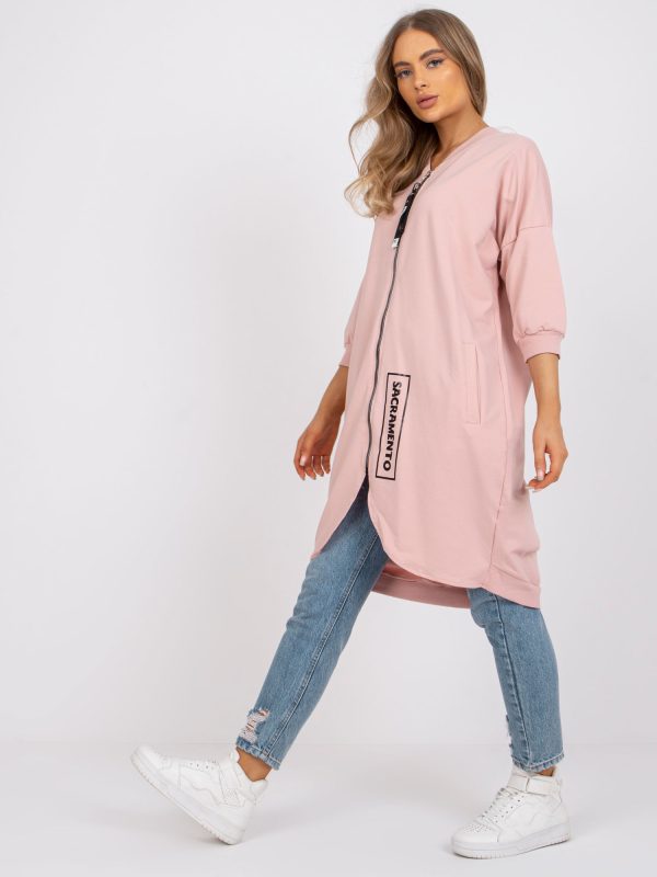 Wholesale Dirty pink long sweatshirt made of cotton