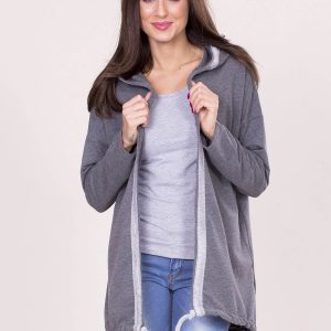 Wholesale Dark Grey Sweatshirt Bow with Hoodie