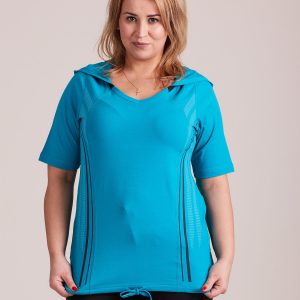 Wholesale Dark green T-shirt with hood