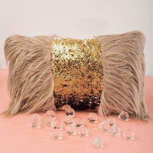 Wholesale Beige pillow with sequins