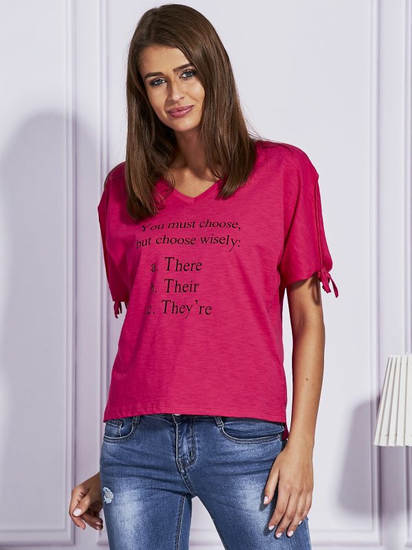 Wholesale Dark pink t-shirt YOU MUST CHOOSE