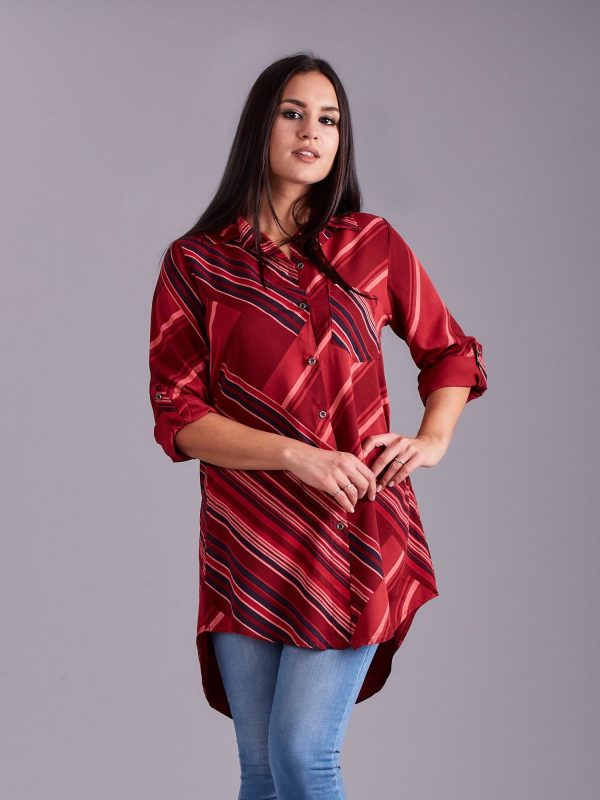 Wholesale Burgundy long shirt for women