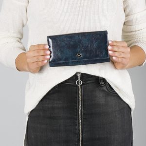 Wholesale Blue Large Leather Wallet