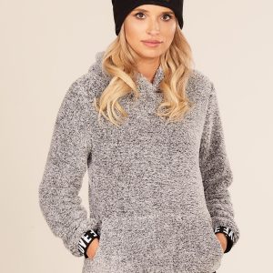 Wholesale Women's Fluffy Hoodie Grey