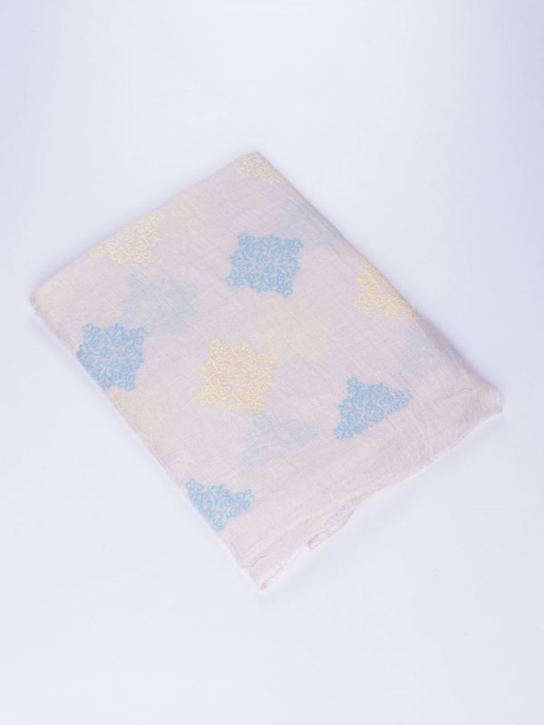 Wholesale Light beige light scarf with delicate embroidery