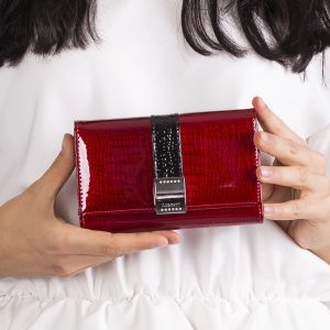 Wholesale Olong Patent Leather Wallet Red