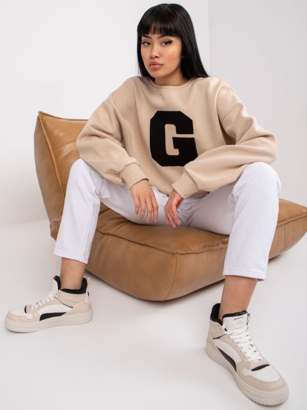 Wholesale Severine Cotton Beige Hoodless Sweatshirt