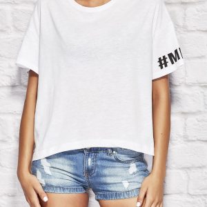 Wholesale White oversize t-shirt with print