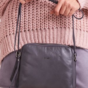 Wholesale Grey Leather Messenger Bag