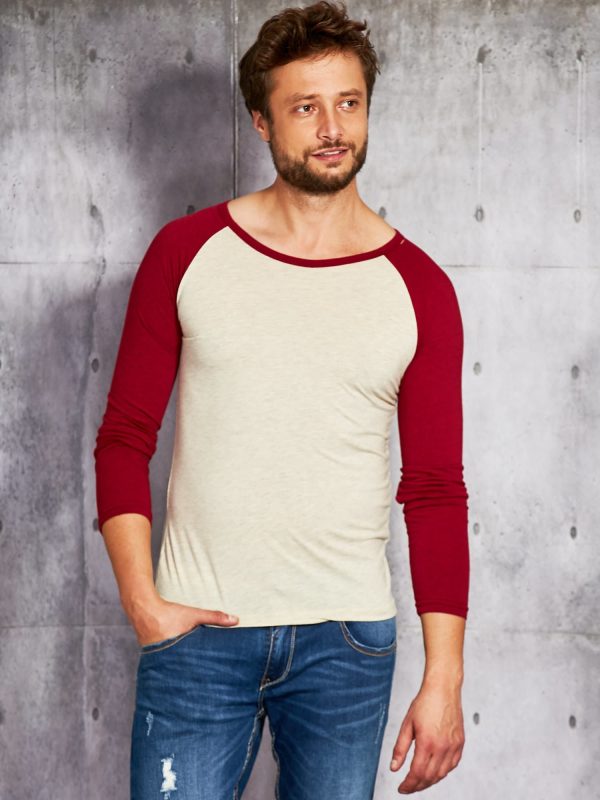 Wholesale Beige and burgundy blouse for men melage