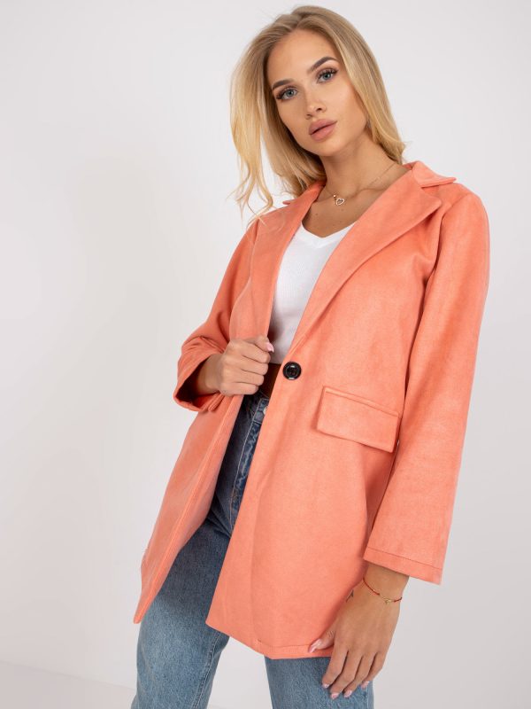 Wholesale Peach Women's Eco-Suede Blazer Long Sleeve Irmina