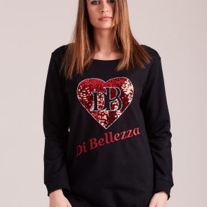 Wholesale Black sweatshirt with applique