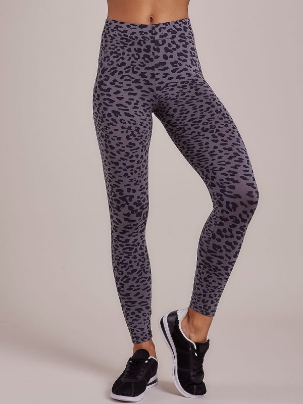 Wholesale Grey Long Slim Leoptern Sport Leopper Leopper Leggings