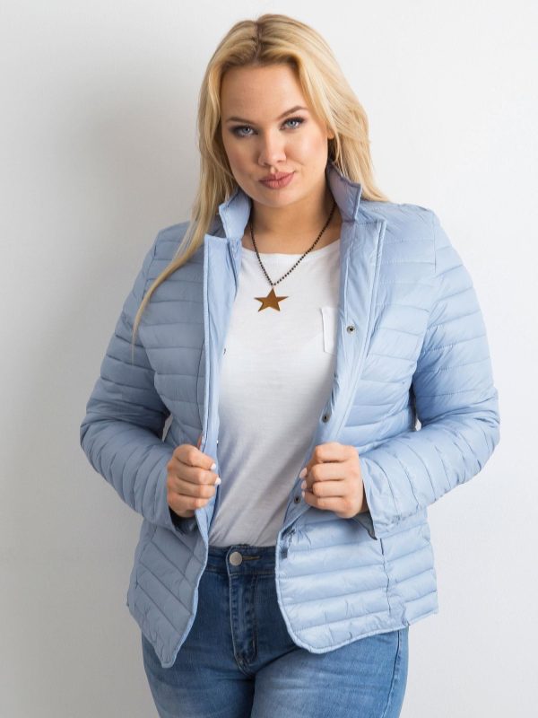 Wholesale Light Blue Plus Size Transitional Jacket