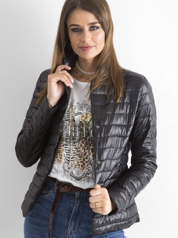 Wholesale Black Pearl Quilted Snap Jacket