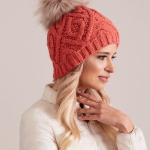 Wholesale Coral insulated cap with braid weaves