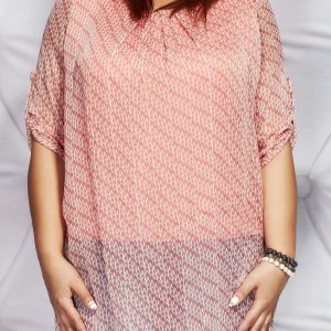 Wholesale Women's mist blouse with coral patterns PLUS SIZE