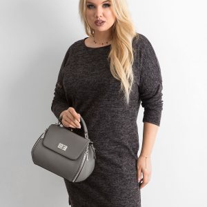 Wholesale Dark Grey Plus Size Melange Dress