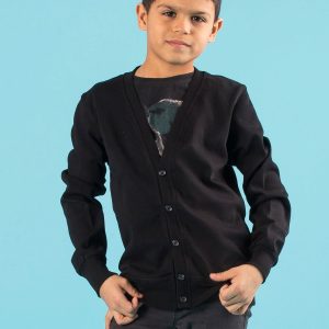 Wholesale Black boys' cardigan sweatshirt