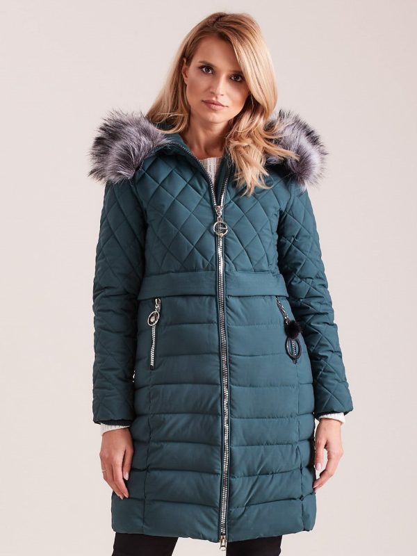 Wholesale Green Quilted Winter Jacket