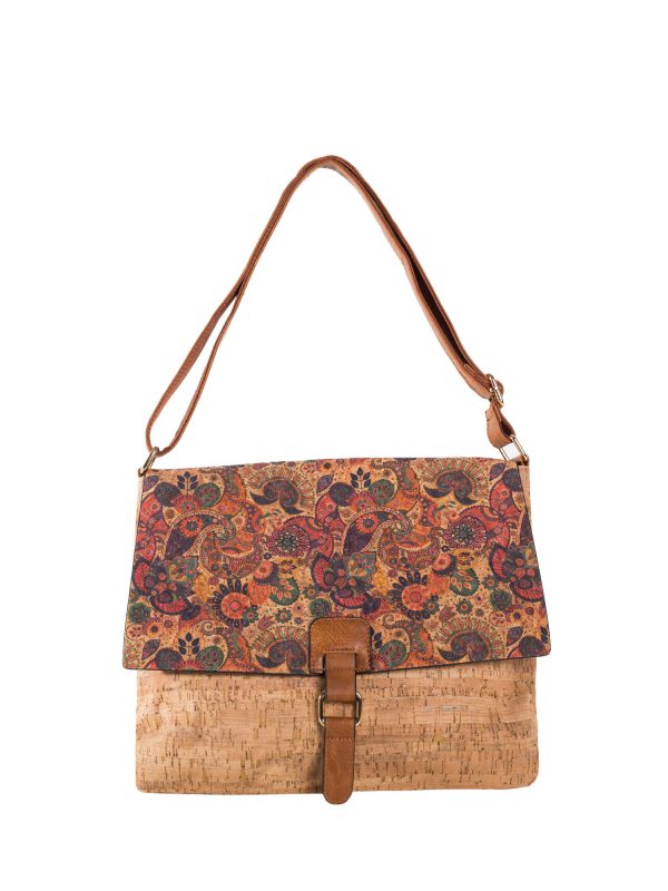 Wholesale Light Brown Roomy Shoulder Bag with Print