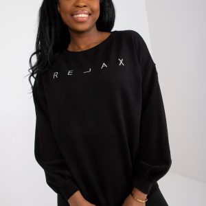 Wholesale Black sweatshirt with embroidery Damiette