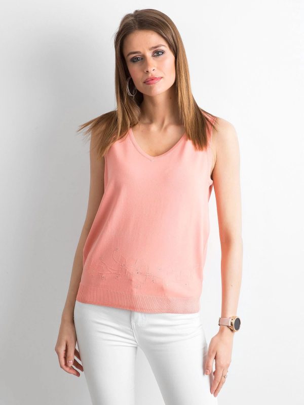 Wholesale Orange V-neck top