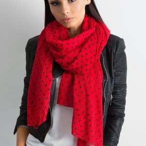 Wholesale Red pleated polka dot scarf