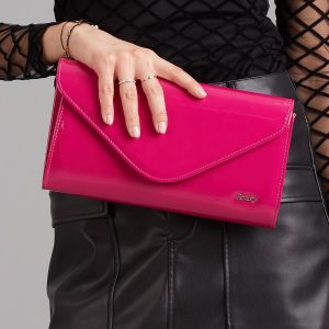 Wholesale Fuchsia large lacquered clutch bag