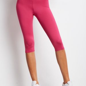 Wholesale Short lightly insulated dark fuchsia fitness leggings