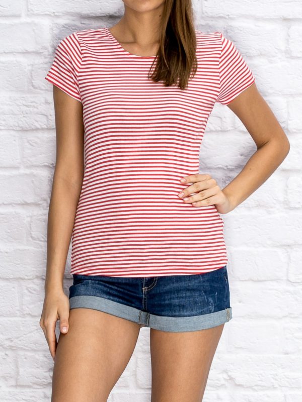 Wholesale Red striped t-shirt