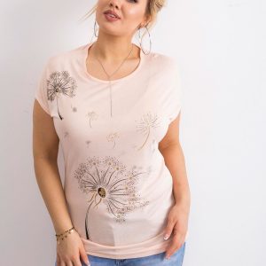 Wholesale Peach T-shirt for women with plus size print