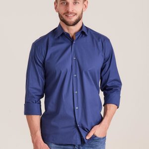 Wholesale Men's dark blue regular shirt