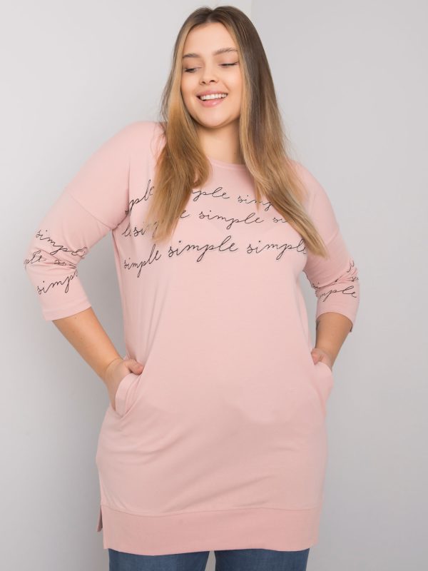 Wholesale Dirty pink plus size blouse with Lily prints