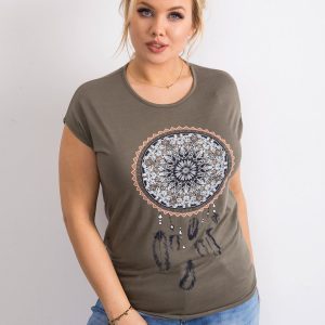 Wholesale Khaki Women's T-Shirt Plus Size