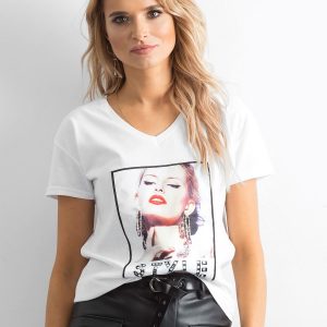 Wholesale Women's t-shirt in cotton white