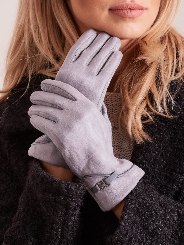 Wholesale Grey Elegant Women's Gloves