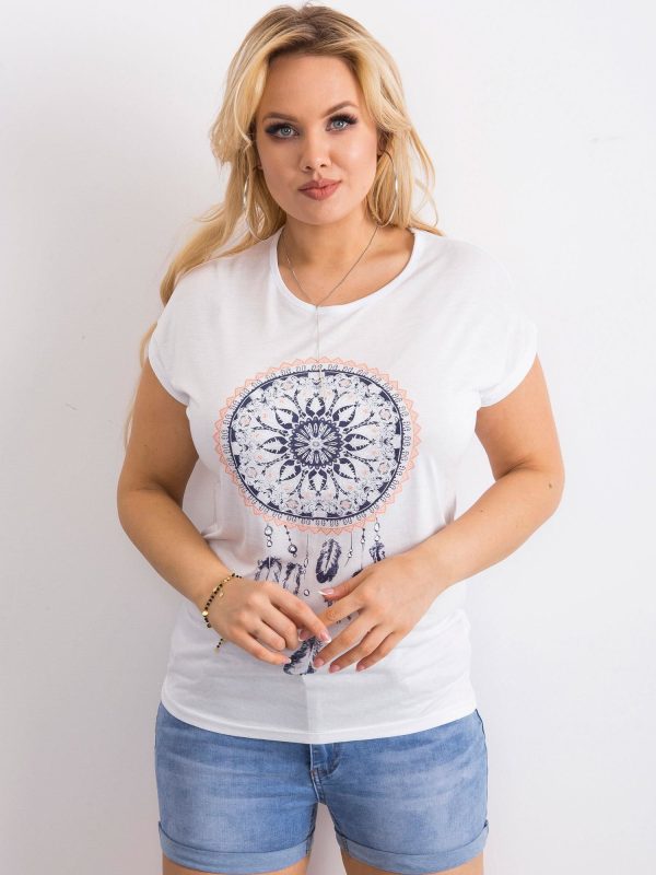 Wholesale White Women's T-Shirt Plus Size